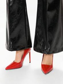 Glitzique Giày cao gót mũi nhọn chất liệu bóng gương dành cho nữ Thu/Đông 2025, mẫu mới 2024 màu đỏ, gợi cảm, thích hợp cho tiệc tùng, gót nhọn. - Đỏ - Xem 6