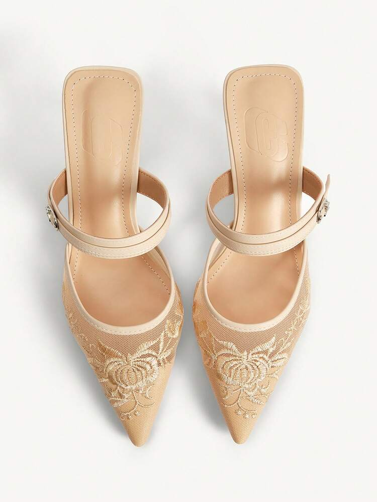 CUCCOO CHICEST Ladies Elegant Floral Fashion Wear Pointed Stiletto High Heel Shoes Elegant Shoes Wedding Shoes