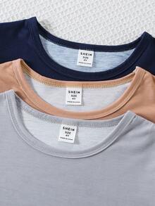 SHEIN Conjunto de 3 piezas de ropa informal para niño joven con estampado numérico, adecuado para uso diario, ocio, escuela y deportes - Multicolor - Ver 4