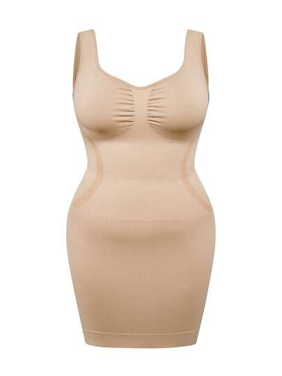 SHAPORA Plus Size Women Shapewear Dress, Tight Shaping Cinched Waist, Seamless Bodycon Accentuates Buttocks Curves