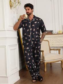 DAZY 男士短袖上衣长裤睡衣套装，春夏款 - 彩色 - 查看 5