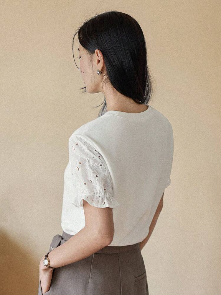 Women's Round Neck Casual Versatile Daily Wear Short Sleeve T-Shirt Summer