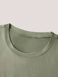 Driftmere 男士夏季纯色短袖T恤，舒适透气，适合日常休闲、运动、度假等多种场合。 - 薄荷綠 - 查看 4