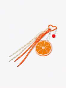 Viva Strut 1pc Fun Simulation Fruit Lemon Slice Pendant Versatile Simple Creative Keychain Bag Accessories Pendant - Orange - View 2