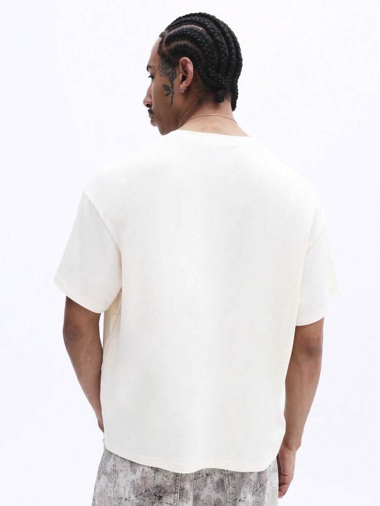 Crew Neck Tee With Small Logo Print