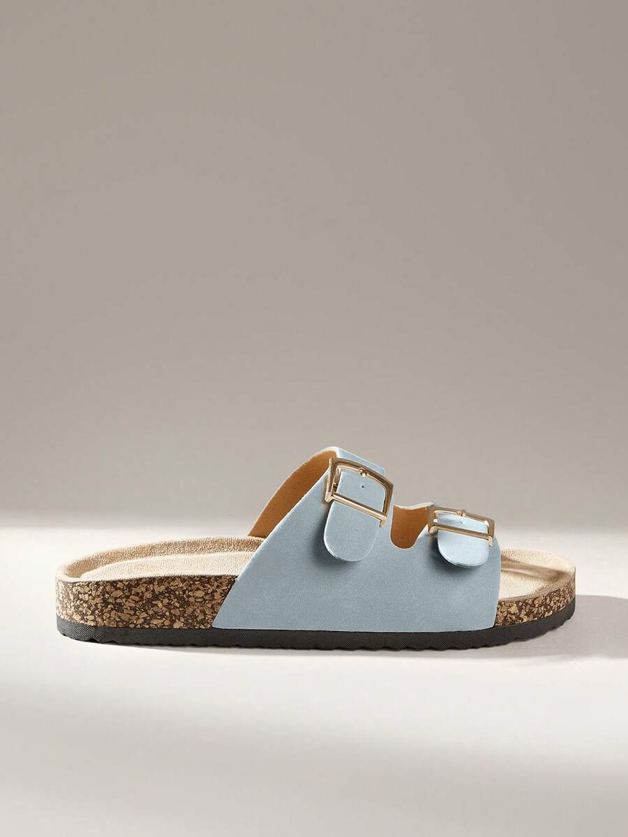 Solecia 新款女士平底休闲度假沙滩通勤拖鞋 - 淺藍色 - 查看 1
