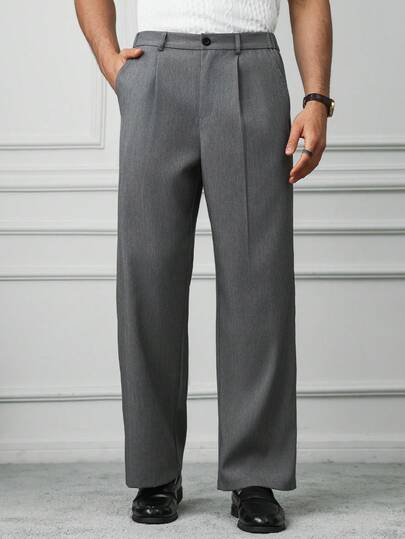 HUEFORM 男士纯色褶裥口袋阔腿宽松休闲裤