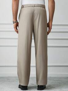 HUEFORM 男士杏色休闲裤，配腰带，Vibe，春夏款 - 米色 - 查看 4