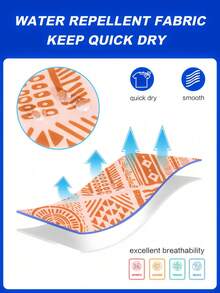 ZELFYO Men's All-Over Print Slant Pocket Drawstring Waist Beach Shorts - Khaki - View 4