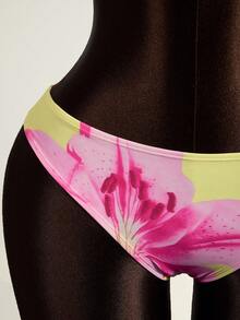 Zestiva 女士印花吊带泳衣套装，优雅度假休闲风 - 鵝黃色 - 查看 6