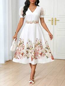 SHEIN Lady 白色连衣裙 女士假日连衣裙 女士度假连衣裙 - 白色 - 查看 6