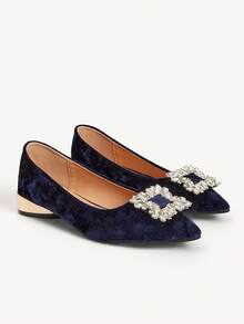 CUCCOO CHICEST 女士时尚优雅派对水晶装饰尖头高跟鞋 - 寶藍色 - 查看 2