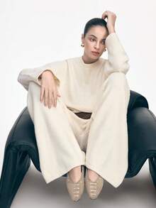 Mnmlis Women's Front Lace-Up Flat Casual Shoes - Khaki - View 8