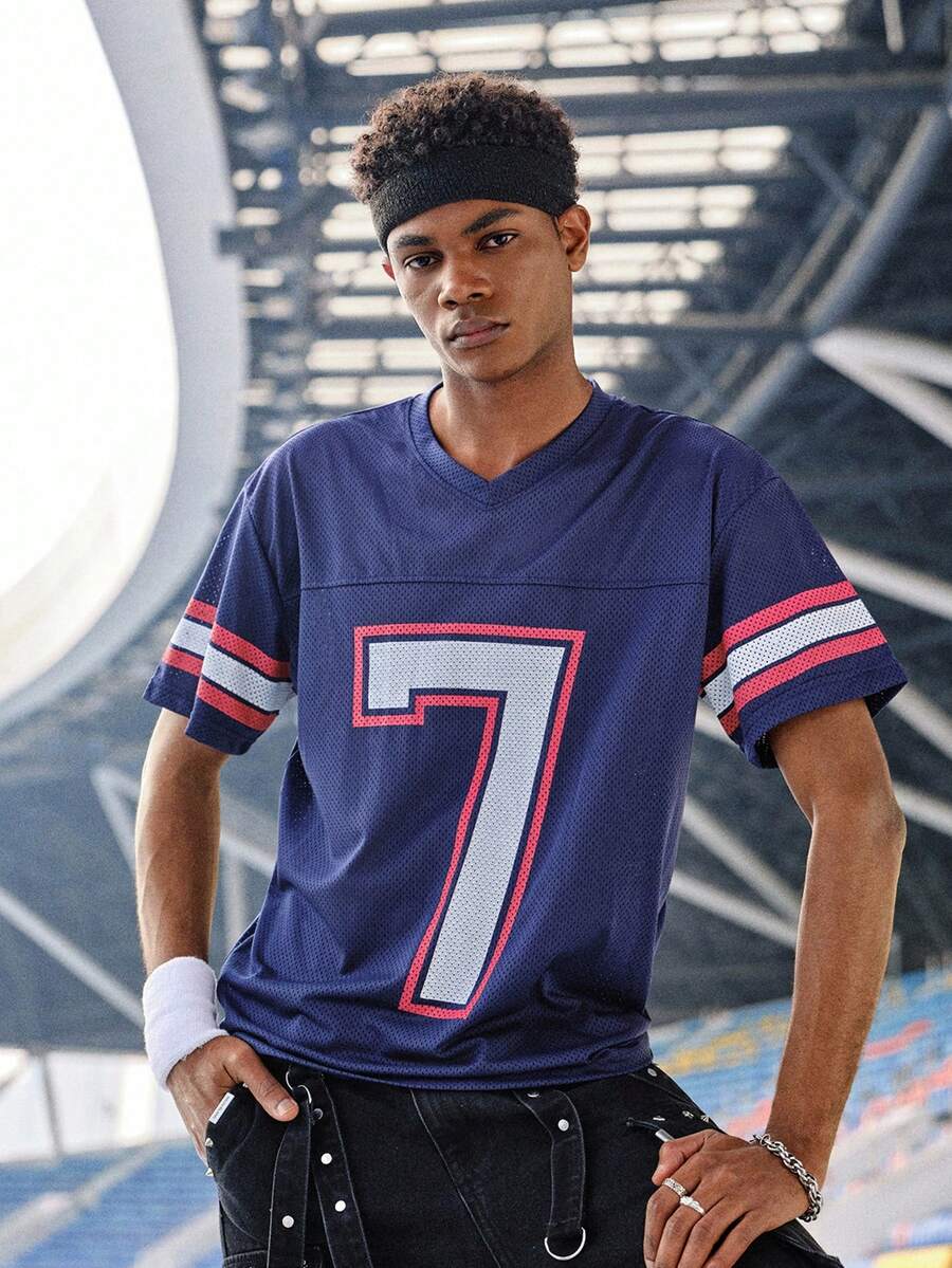 EVRINFINITE Camiseta deportiva casual de manga corta para hombre de verano, camiseta de fútbol de verano Copa del Mundo de Fútbol 2026, conjunto a juego para parejas en vacaciones. - Azul Marino - Ver 1