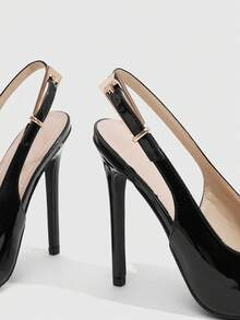 CUCCOO SZL Women's High-Heeled Single Shoe Water Table - Black - View 5