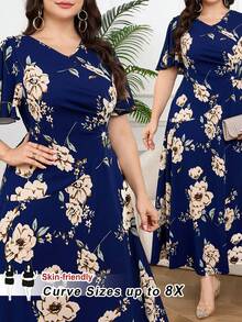 SHEIN CURVE+ 大码连衣裙 简约时尚 休闲日常 - 彩色 - 查看 9