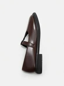 Women's New Lolita Fashion Coffee Brown Mary Jane Shoes, French British Style, Round Toe, Anti-Slip Sole, Flat Loafers, New College Style Business Formal Commuter Flats - Coffee Brown - View 11