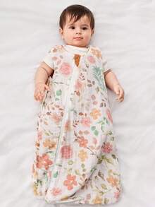 Cozy Pixies 1 Baby Sleeping Bag, Double-Sided With Small Orange Flower Print Pattern, Soft And Comfortable, Suitable For Newborns, Certified By Oeko-Tex - Multicolor - View 4