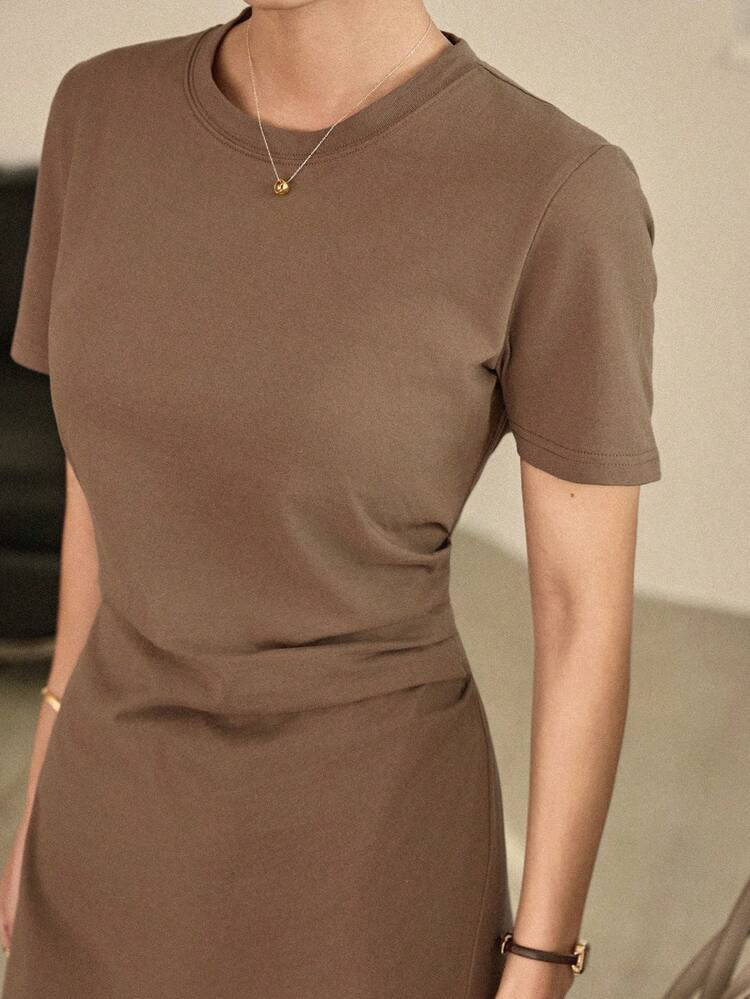 Women's Business/Casual Fitted Waist Long Dress, Comfortable Mid-Length, Spring/Summer Sundress