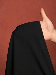 SHEIN CURVE+ Curve 尺码 US22 音乐节、海滨度假、波西米亚风女士黑色纯棉超宽松长裙 - 黑色 - 查看 9