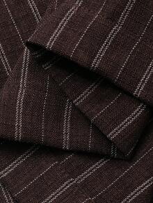 Dazy-Less Women's Striped Single-Breasted Vest And Wide-Leg Pants Casual Commuter 2 Pieces Set,Wedding Guest Dress Women - Brown - View 3