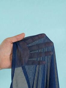 SHEIN Teen Girl 3-Piece Swimwear Set: Ditsy Floral Bikini Top, Bottoms And Tie-Front Skirt, Blue & White - Blue and White - View 4