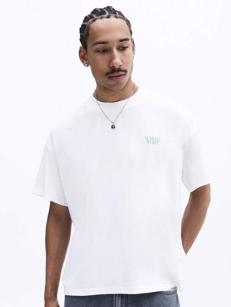Boxy Fit Crew Neck T-Shirt With Food Print