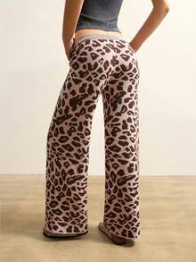 VARSIVA 女士休闲时尚街头风豹纹宽松阔腿运动裤，秋冬款 - 彩色 - 查看 9