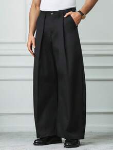 HUEFORM 男士直筒黑色长裤，简约宽松设计，适合日常休闲穿着、周末外出、音乐节、派对及其他社交场合。这款长裤是男士衣橱中不可或缺的百搭单品。 - 黑色 - 查看 6