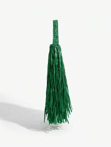 SHECARRY 女士手提包，时尚、简约、优雅、百搭，草编流苏款，适合海滩、度假、假日、夏季、海边等场合。 - 草綠色 - 查看 4