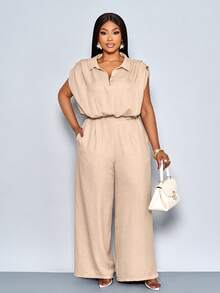 SOLERSUN Plus Size Women's Casual Linen Top For Spring And Summer, Solid Color, With Pleated Pockets And A Pleated Hem, Perfect For Everyday Wear And Casual Vacations,Fashionable Commute - Khaki - View 7