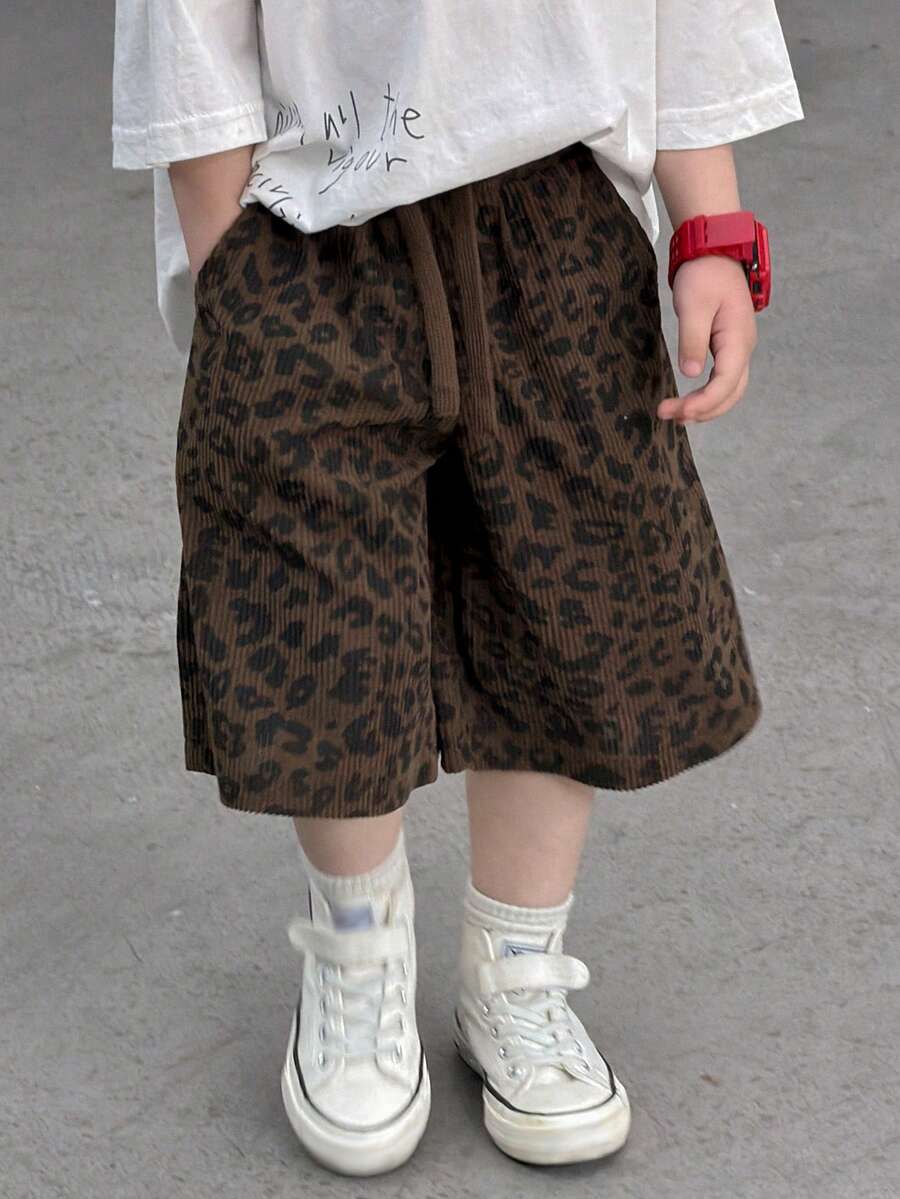 Dazy Kids Toddler Boys' Loose Casual Leopard Print Pants, Autumn - Brown - View 1