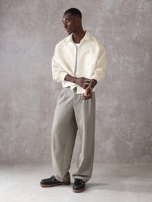 SUMWON Crop Fit Long Sleeve Button Down Shirt With Front Chest Pockets And Collared Neckline Casual Relaxed Oversized Boxy Style - Yellow - View 8