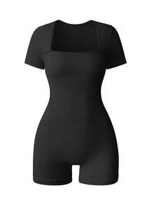 SHEIN Velisys 2pcs Seamless Ribbed High Elasticity Yoga Sports Jumpsuit - Multicolor - View 4