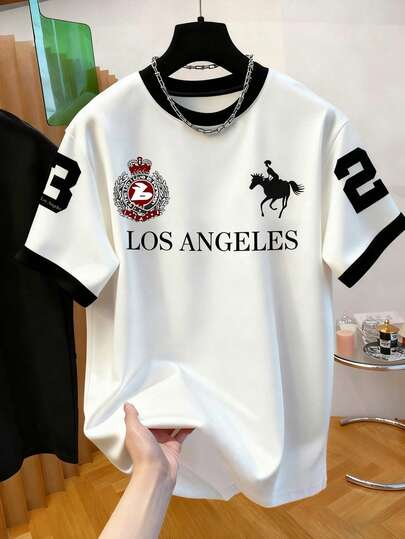 Men's Round Neck Printed T-Shirt - Round Neck Casual Top - Lightweight T-Shirt Suitable For All Seasons