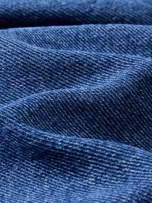 GlowEve Women's Casual Commuting Bow Embroidery Pleated Denim Mini Skirt, Summer - Blue - View 4