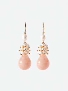 Opalesca Women's Jewelry Set,Premium/Elegant/Classy/Dailywear/Minimalist,Pearl/Crystal,18K Gold-Plated,For Mom/Women/Girl/Mother,Summer/Beach/Prom/Party/Holiday/Vacation,Engagement/Wedding/Promise,Bride,Earthy - Yellow Gold - View 5