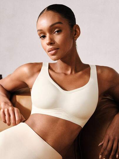 1pc Casual Comfortable Green Wireless Seamless Bra For Women