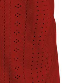 Genlund Áo sơ mi nam cỡ lớn cổ chữ V màu trơn, kiểu dáng thường ngày, đa năng, tay ngắn. - Đỏ - Xem 7