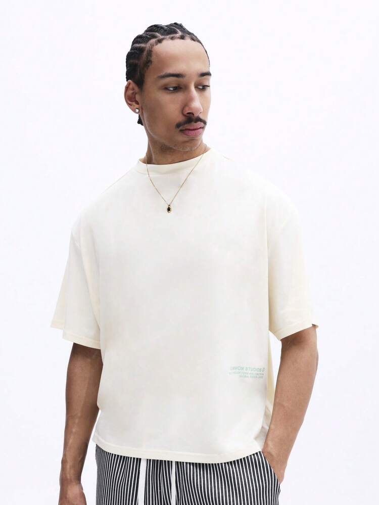 Boxy Fit Tee With Citrus Back Print