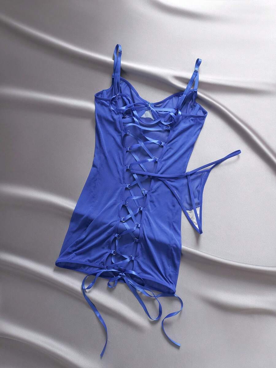 EmpressEnvy 1件藏蓝色性感女士睡衣 - 寶藍色 - 查看 1