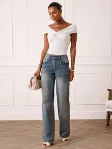 Lilora Women's Elegant Twist Knit Top - White - View 3