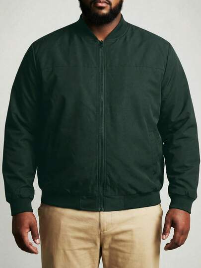 ResortEase 大码男士休闲轻便纯色夹克，夏季