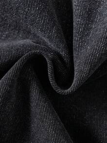 Manfinity EMRG Young Street Style Washed Straight Loose Fit Letter Slogan Print Jeans, Spring/Summer - Black - View 6