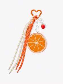 Viva Strut 1pc Fun Simulation Fruit Lemon Slice Pendant Versatile Simple Creative Keychain Bag Accessories Pendant - Orange - View 3