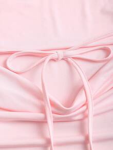 Sweetra 女士新款时尚百搭露背吊带针织衫，收腰上衣 - 粉色 - 查看 4