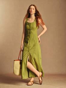 Rosivie Women's Casual Beach Buckle Design Flat Sandals - Camel - View 3