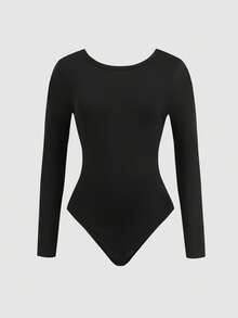 SHEIN 少女休闲运动瑜伽舞蹈服，露背连体裤配网纱裙套装，春夏款 - 黑色 - 查看 9