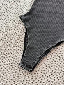 SHEIN 少女休闲吊带连体衣搭配直筒裤 - 灰色 - 查看 4