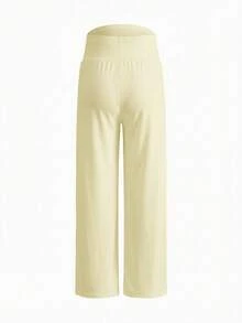 Modmama 3件套孕妇纯色可调节腰围休闲百搭阔腿裤，适合日常穿着 - 彩色 - 查看 8